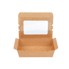 50pcs Kraft Paper Take Out Box Salad Fried Chicken Lunch Box Open Window