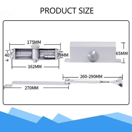 Hydraulic Door Closer Automatic Adjustable Spring Auto Closing 45-65kg Aluminum - Aimall