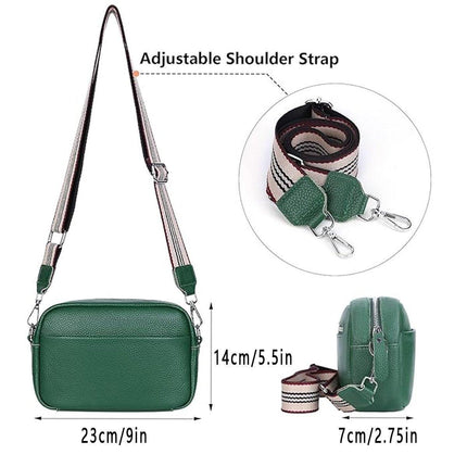 Wide Shoulder Strap Crossbody Fashion Handbag Small Green Square Bag for Women