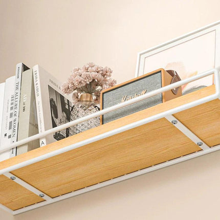 No-Punch Wall Mounted Iron Storage Rack Hanging Shelf for Home Organisation
