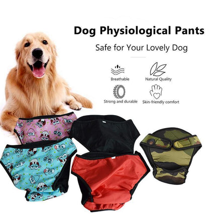 Washable Female Pet Dog Cat Nappy Diaper Physiological Pants Panties Underwear Black - Aimall