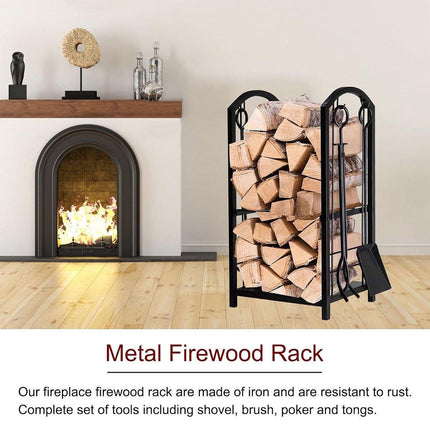 Firewood Storage Rack Heavy Duty Wood Stacking Holder for Camping Fireplace