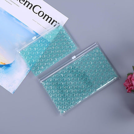 10pcs PVC Bubble Zipper Bag Thick Cosmetic Storage Pouch for Travel and Makeup
