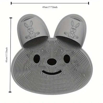 Silicone Foot Scrubber Rabbit Tub Mat Suction Cup Exfoliating Brush Cleaning Mat