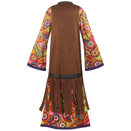 70 S Retro Disco Hippy Dress Hippie Costume Dress Primitive Tribal Goddess - Aimall