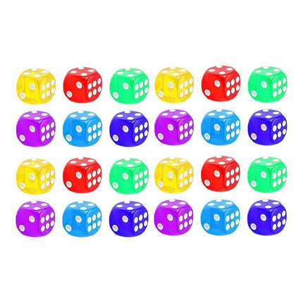 12-48PCS 6 Sided Games Dice Transparent Coloured Game Play Toy Bulk Board Game - Aimall