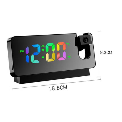 LED Digital Smart Alarm Clock Projection Temperature Time Projector LCD Display - Aimall