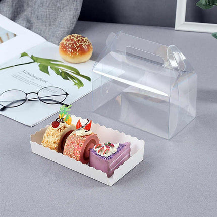 25pcs Transparent Portable Baking Box for Lasagna Mousse Cake Western Point Food
