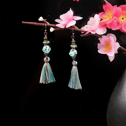 Vintage Tassel Earrings for Women Long Ethnic Style Dangle Fashion Jewellery