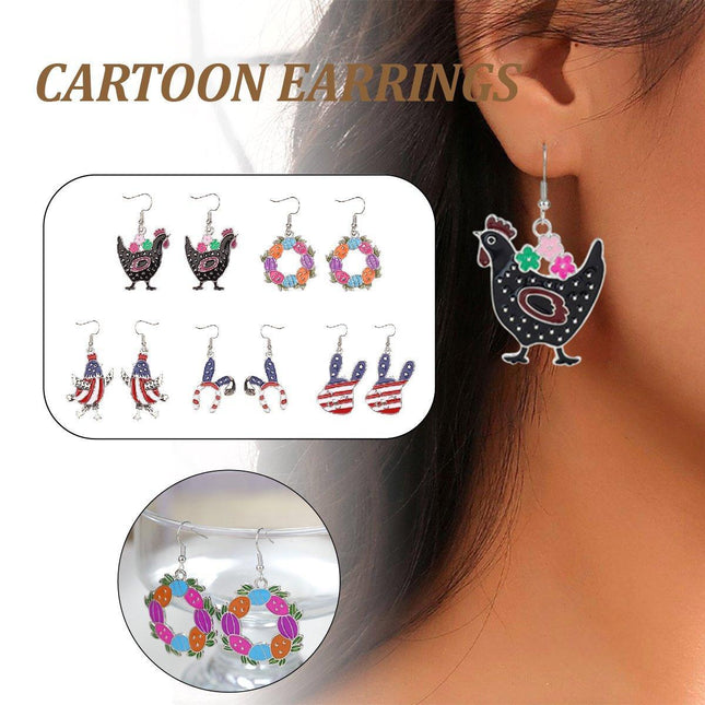 Cute Cartoon Earrings Funny Jewelry Gift for Girls Perfect for Birthdays Parties