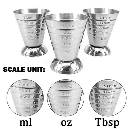 75ml Stainless Steel Bartending Measuring Cup Multifunctional Cocktail Jigger