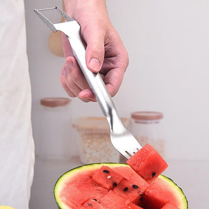 Multifunctional Watermelon Fork Slicer Cutter Stainless Steel Fruit Fork Tools - Aimall
