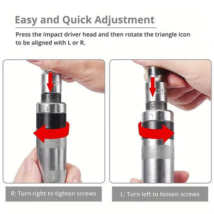 13PCS Manual Impact Driver Set 1/2 Inch Reversible Hand Screwdriver Bits Tool