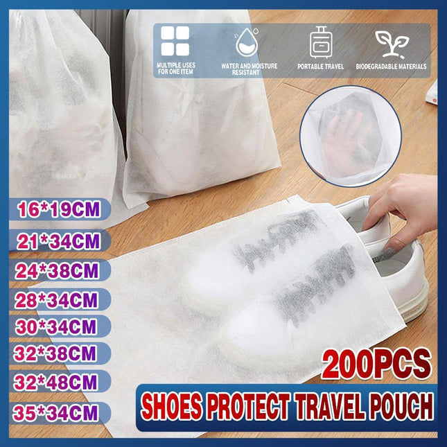 200PCS Drying Dispos Non-woven Storage Small White Shoe Protect Sun Bag Cover - Aimall