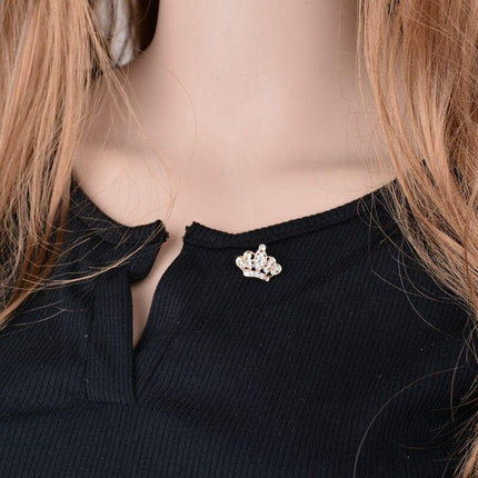 Small Crown Brooch Accessory Fashion Corsage Pin Jewelry Women Men Gift