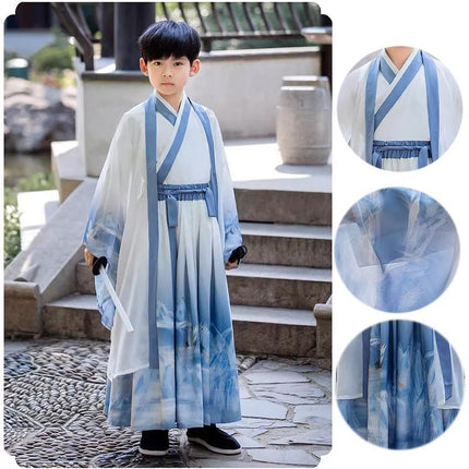 Kids Ancient Chinese Traditional Hanfu Dress Tang Suit Cosplay Costume Dress - Aimall