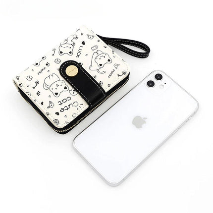 Cute Kitten Wallet Zipper Coin Purse for Girls Women Card Holder Student Style