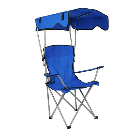 Canopy Chair Foldable W/ Sun Shade Beach Camping Folding Outdoor Fishing Blue - Aimall