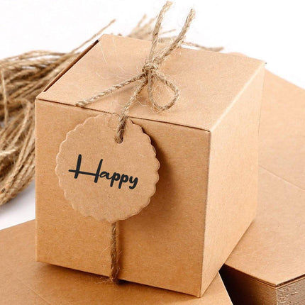 100pcs Vintage Kraft Paper Wedding Sugar Boxes Favors Gift Boxes Party Supplies