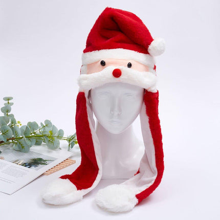 Christmas Plush Hat Pinch Air Bag Funny Ear Moves for Kids and Women Accessory