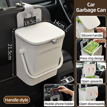 Car Waste Bin Wall Mounted In-Car Garbage Organiser Vehicle Trash Can Holder
