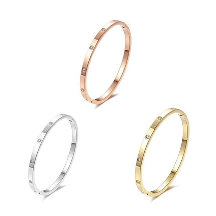 Men Women Titanium Stainless Steel Bracelet Bangle Cuff Party Simple Jewelry - Aimall