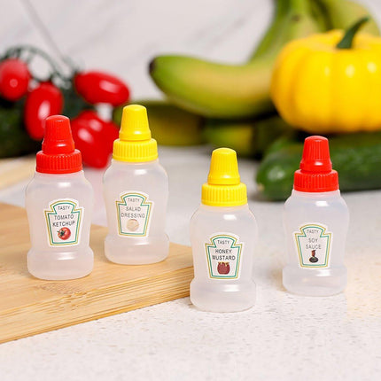 4pcs Mini Portable Sauce Box Condiment Dispensers for Picnic and Outdoor Use