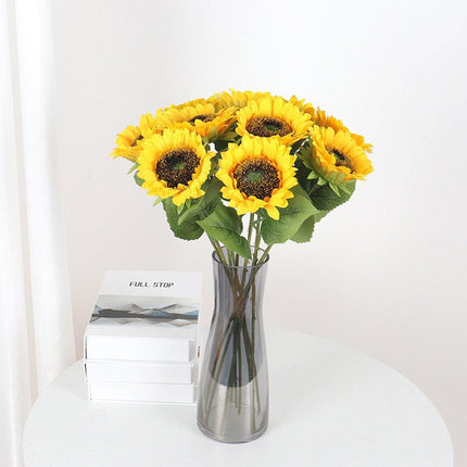 10pcs Artificial Sunflower Bouquet Fake Flower Arrangement Indoor Home Decor Set
