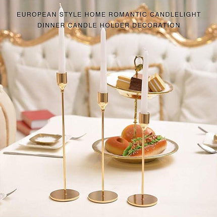 Set of 3 Decorative Candlestick Holder Candle Stand for Wedding / Dinner / Party