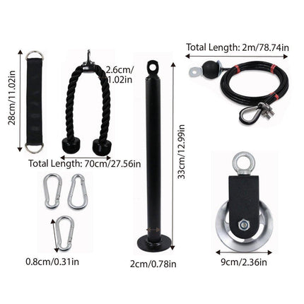 Home Fitness Equipment Pull Down Training Set Tricep Workout Accessories Gym