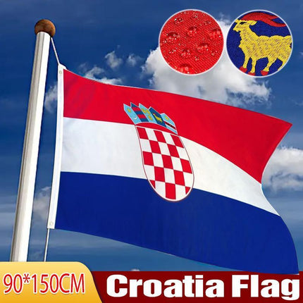 New Large Croatia Flag Pride Heavy Duty Outdoor 90cm x 150cm Croatian Banner - Aimall