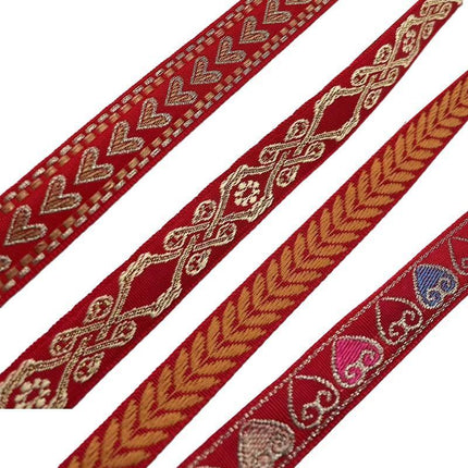 1.5CM*45M Geometric Woven Ribbon Trim in 4 Styles - Aimall