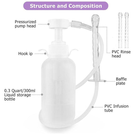 Reusable Douche Enema Kit Pump Anal Vaginal Cleaner Colon Rectal Enema Bottle