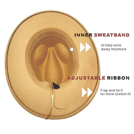 Vintage Woolen Felt Top Hat Cowboy Hat Classic Style Fashion Hat for Men