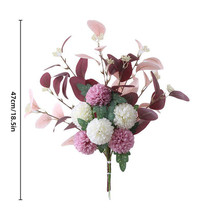 High-End Artificial Eucalyptus Leaves Ball Chrysanthemum Bouquet Home Decor