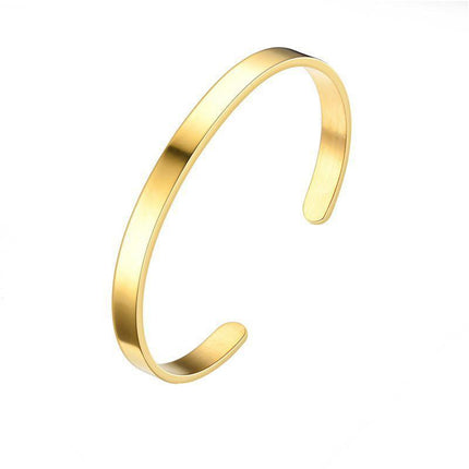 6MM Cuff Bracelet Stainless Steel Twisted Open Bangle Bracelet Men Women Jewlery - Aimall