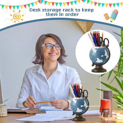 Harpiks Pen Holder Globe Desktop Organizer Storage Decoration for Office Desk