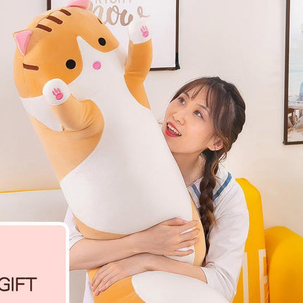 Soft Cute Plush Cat Cats Doll Stuffed Kitten Pillow Gift Cushion Toy For Kids Brown - Aimall