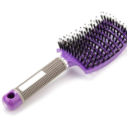 Detangle Nylon Boar Bristle Brush Hairbrush Smooth Hair Head Scalp Massage Comb - Aimall