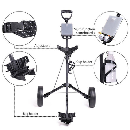 Foldable Aluminum Golf Push Pull Trolley Cart Lightweight Buggy for Easy Transport