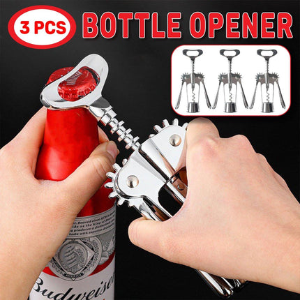 3PCS Wine Bottle Opener Corkscrew Set Kitchen Bar Tools for Easy Opening