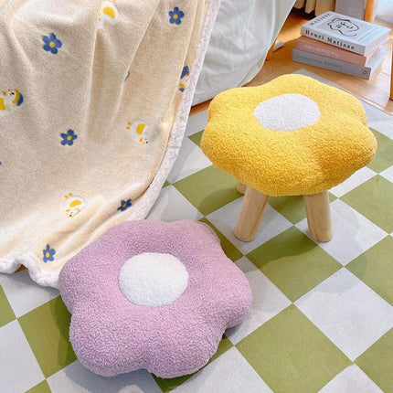 Small Flower Short Stool for Entryway or Living Room Shoe Bench or Footrest
