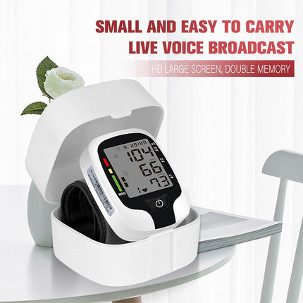 Home Automatic Wrist Blood Pressure Monitor Electronic Sphygmomanometer Device
