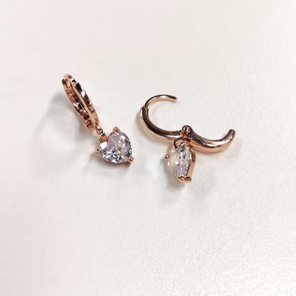 Elegant Crystal Heart Drop Earrings Zircon Rhinestone Wedding Gifts Women - Aimall