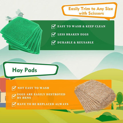 6PCS Egg Laying Box Mat Plastic Chicken Nest Grass Pad Imitation Grass Gasket