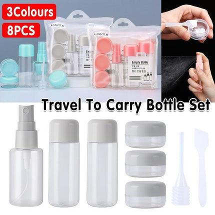 8 Pcs Travel Size Bottle Container Liquid Toiletry Leak-Proof Clear Bottles Set - Aimall