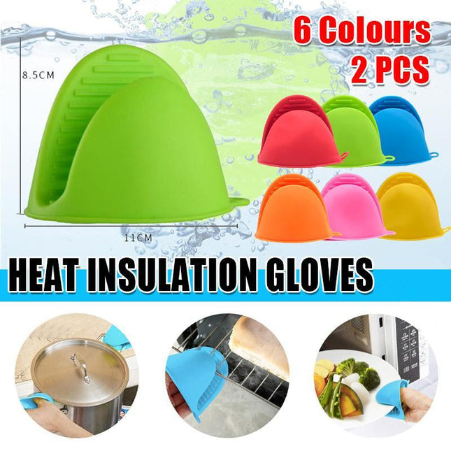 Anti Hot Silicone Hand Clip Heat Insulation Gloves Non-Slip Kitchen Oven Mitt Aimall
