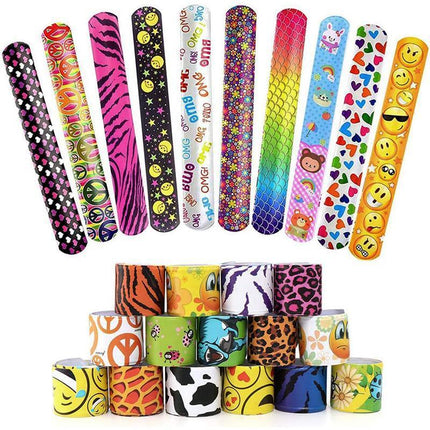 30/60PCS Mixed Wrist Snap Slap Bands Kids Party Bag Filler Toy Gift Favor - Aimall