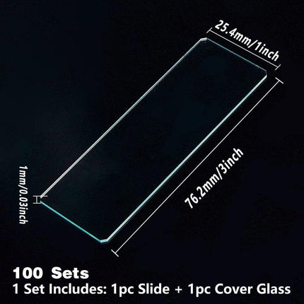100set Microscope Slide Coverslips for Laboratory Use Glass Slides Research Tool