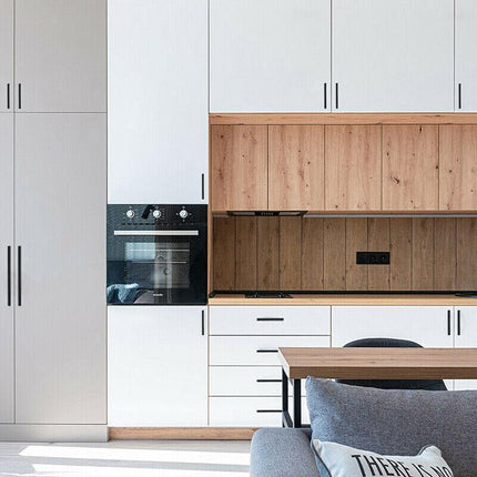 Silver Kitchen Cabinet Door Handles Matte Black Stainless Steel Door Drawer Pull T Bar - Aimall